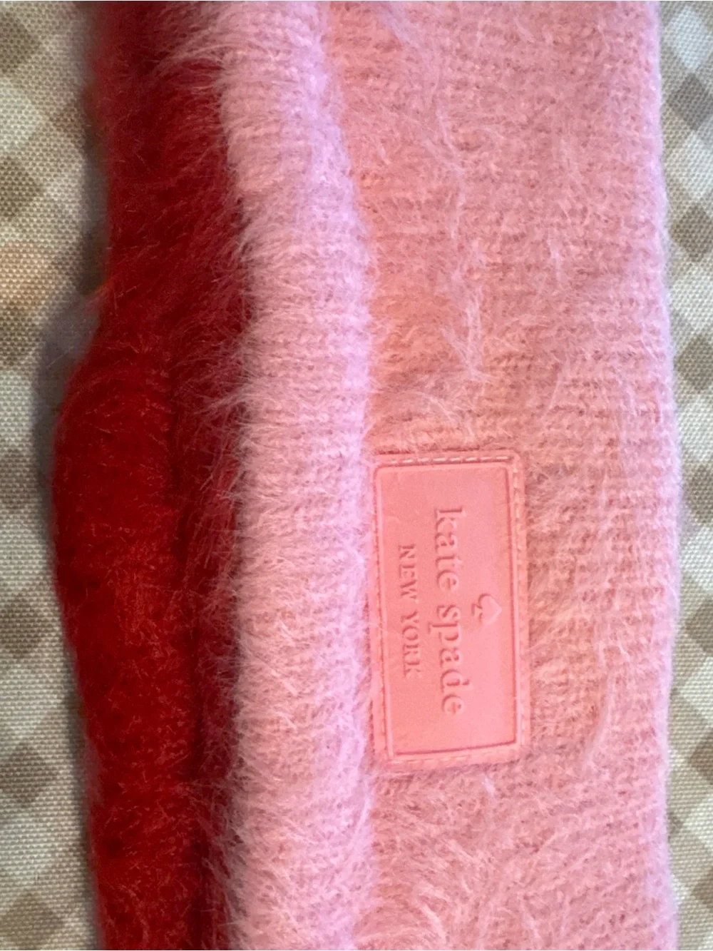 Kate Spade Pink & Red Fuzzy Headband